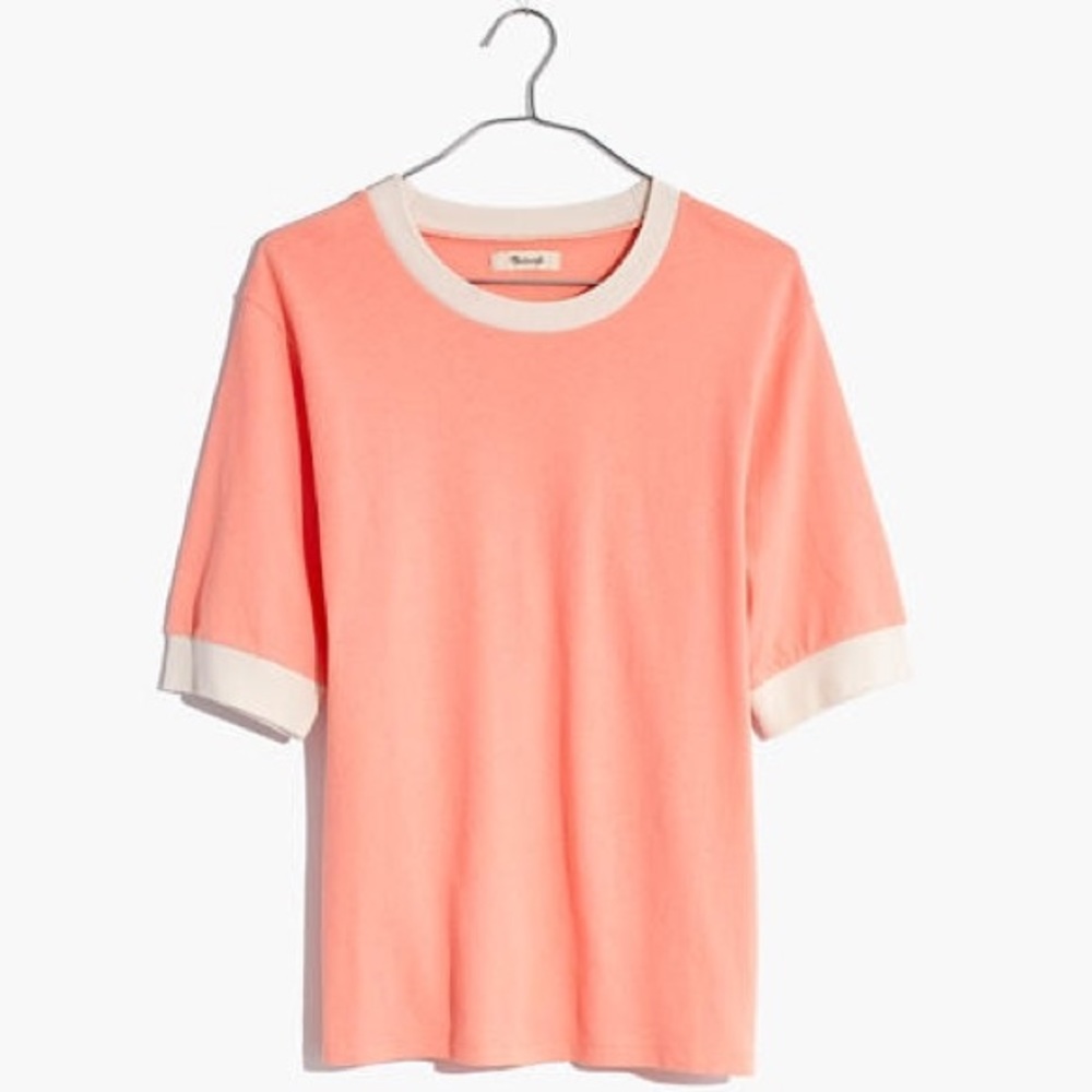 Madewell Relaxed Ringer Top In Peach